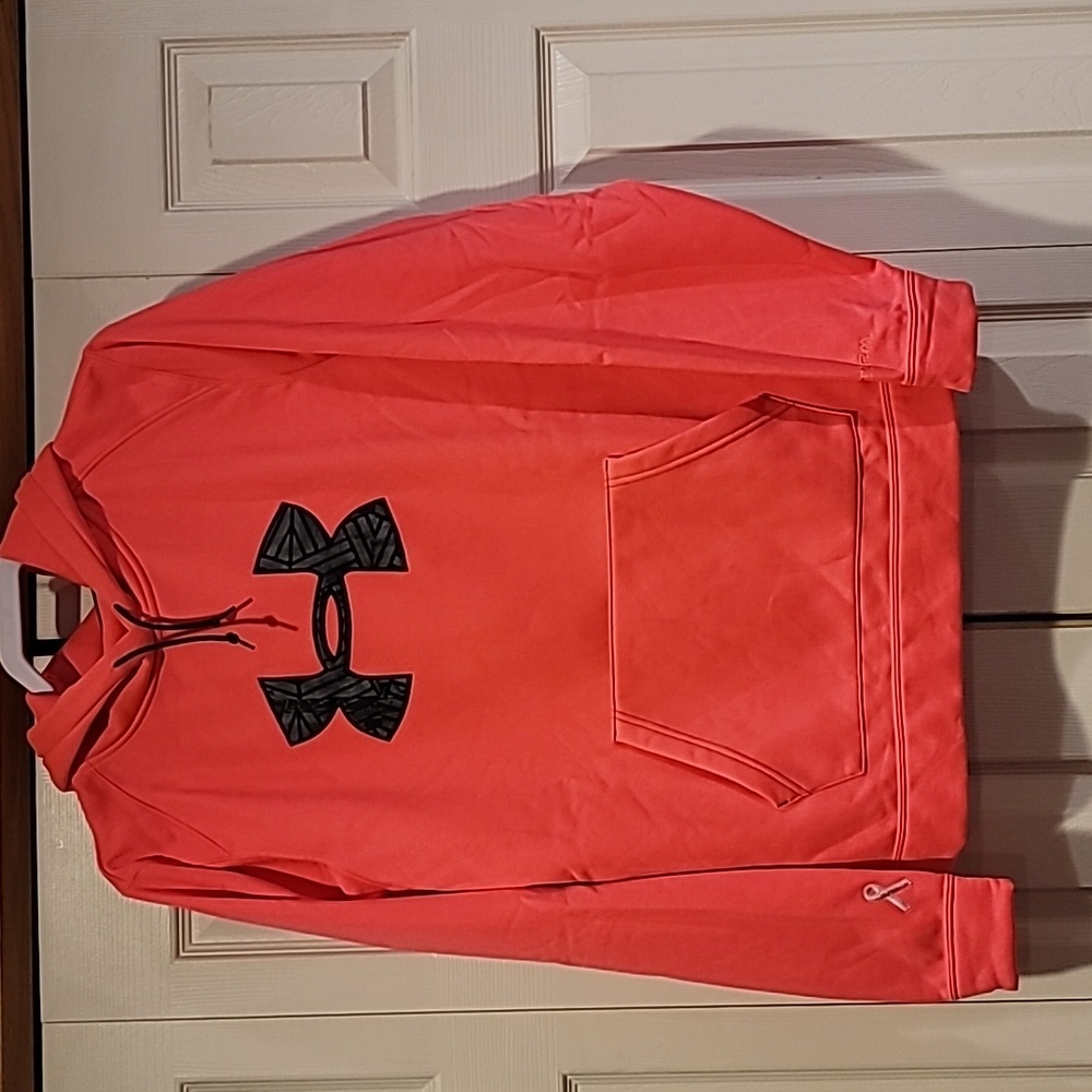 Under Armour Bright Coral Hoodie with Black Logo